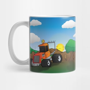 Orange Hunting Truck Cartoon Mug